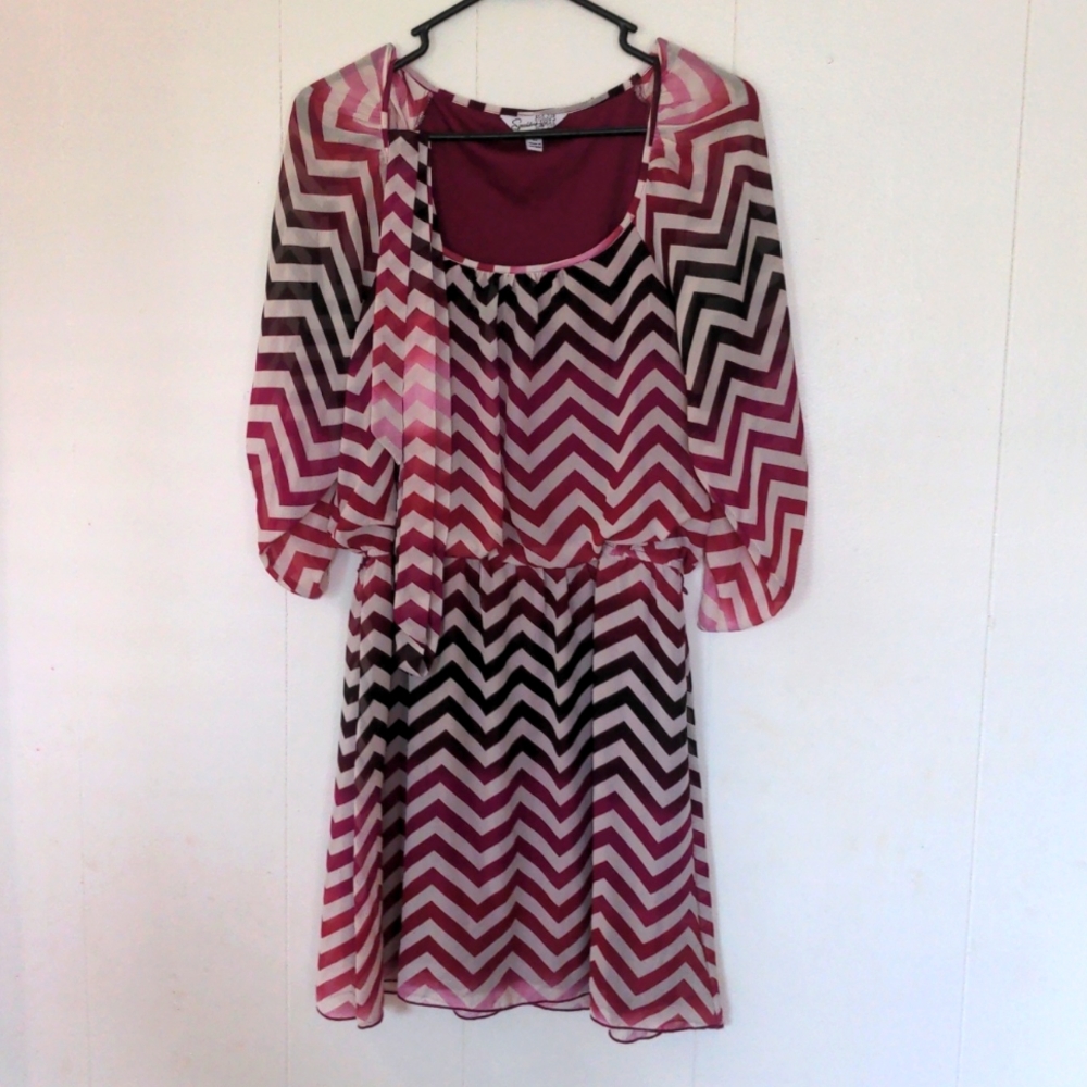 Purple Chevron Dress L